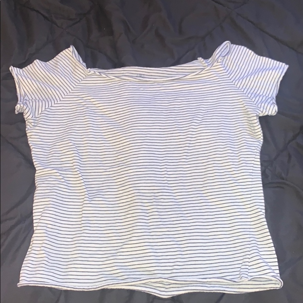 brandy melville off the shoulder striped shirt